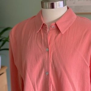 Soft Surroundings Collar Blouse with buttons XL long sleeve Tunic